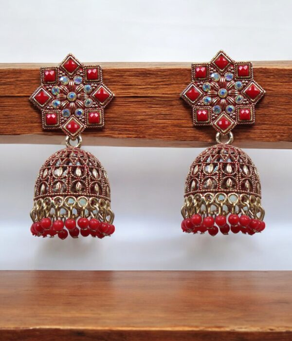 Indian Red Jhumka - Image 4